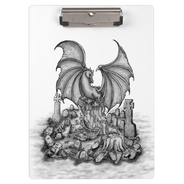 Drache mit Zombie Klemmbrett (Vorderseite)