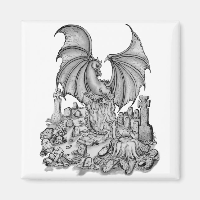 Drache mit Zombie Magnet (Vorne)