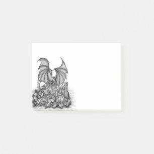 Drache mit Zombie Post-it Klebezettel