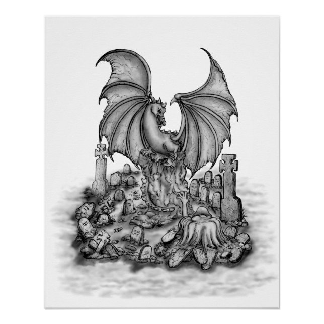 Drache mit Zombie Poster (Vorderseite)
