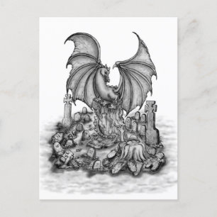 Drache mit Zombie Postkarte