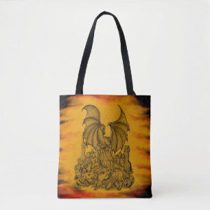 Drache mit Zombie Tasche
