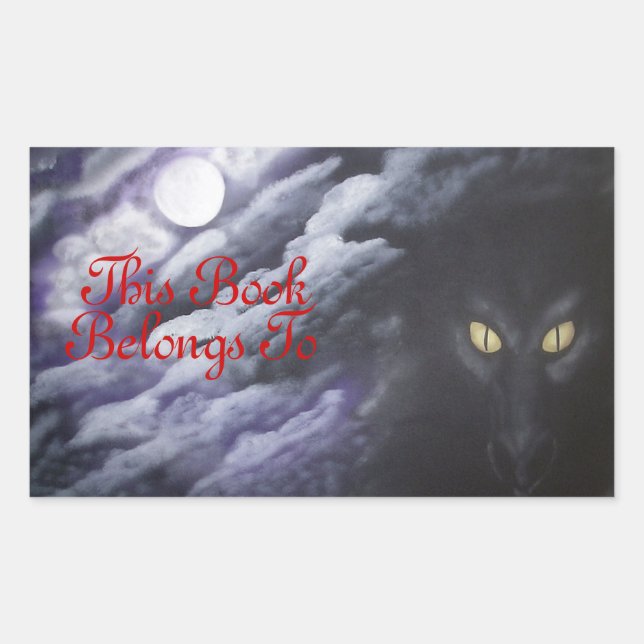 Drache Mond Buchlabel Aufkleber (Vorderseite)