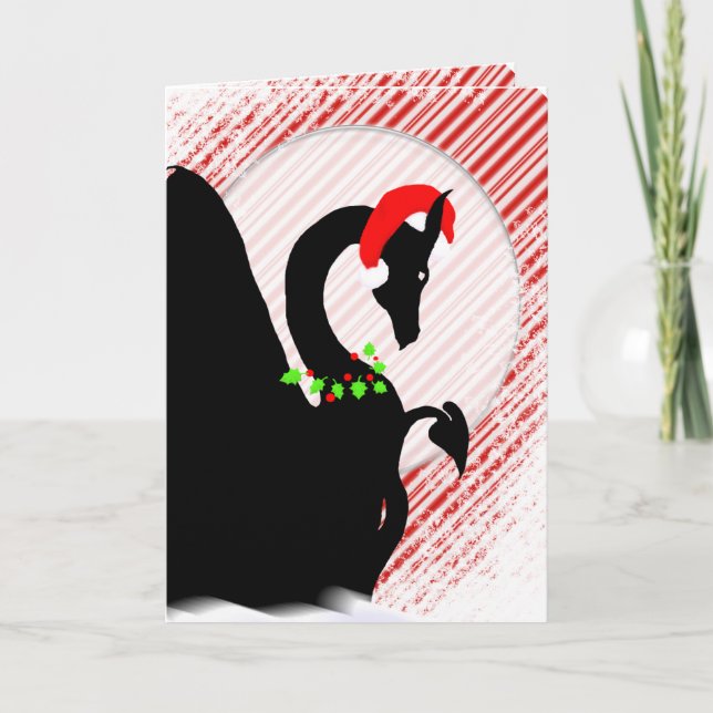 Drache-Mond-Feiertag (Candycane Hintergrund) Feiertagskarte (Vorderseite)