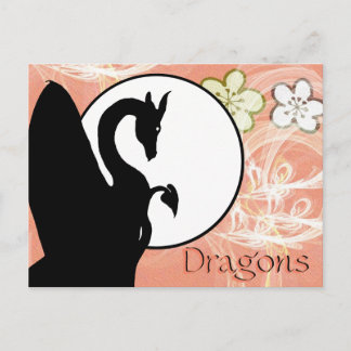 Drache-Mond I (LachsBlumen) Postkarte