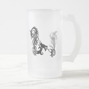 Drache-Monogramm P Mattglas Bierglas