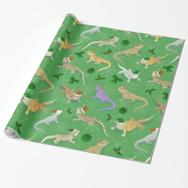 Drache Morph Holiday Green Geschenkpapier (Ungerollt)