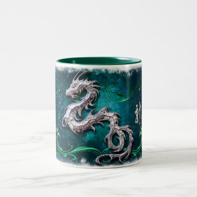 Drache Mug Zweifarbige Tasse (Mittel)
