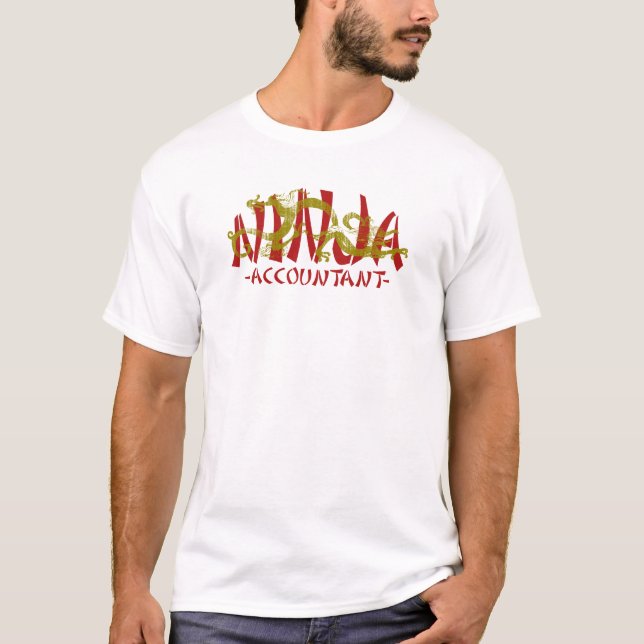 Drache Ninja - Buchhalter T-Shirt (Vorderseite)