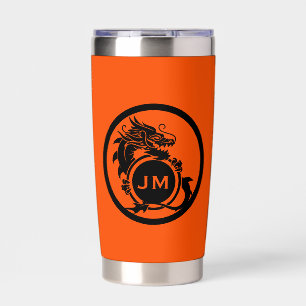 Drache Novelty Golfer Anfangsbuchstabe Geschenk Thermobecher