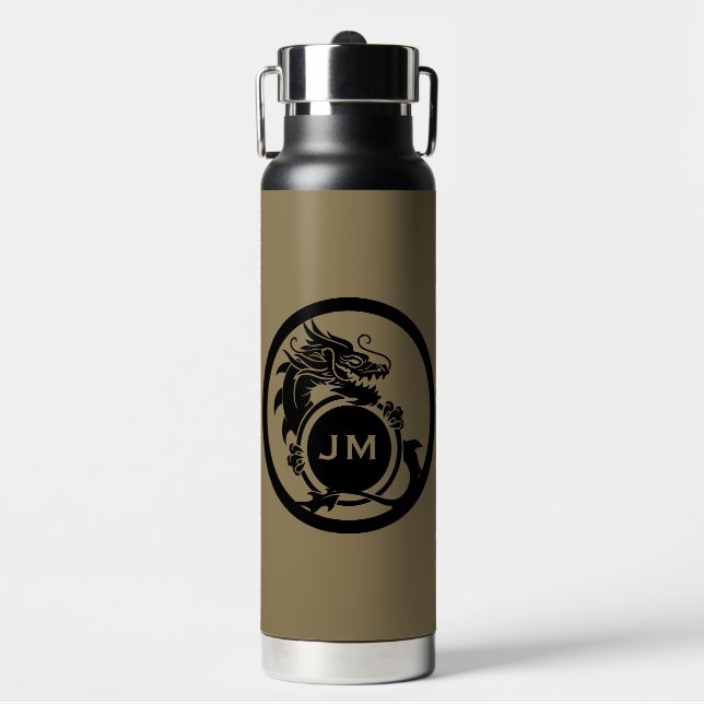 Drache Novelty Golfer Anfangsbuchstabe Geschenk Trinkflasche (Vorderseite)