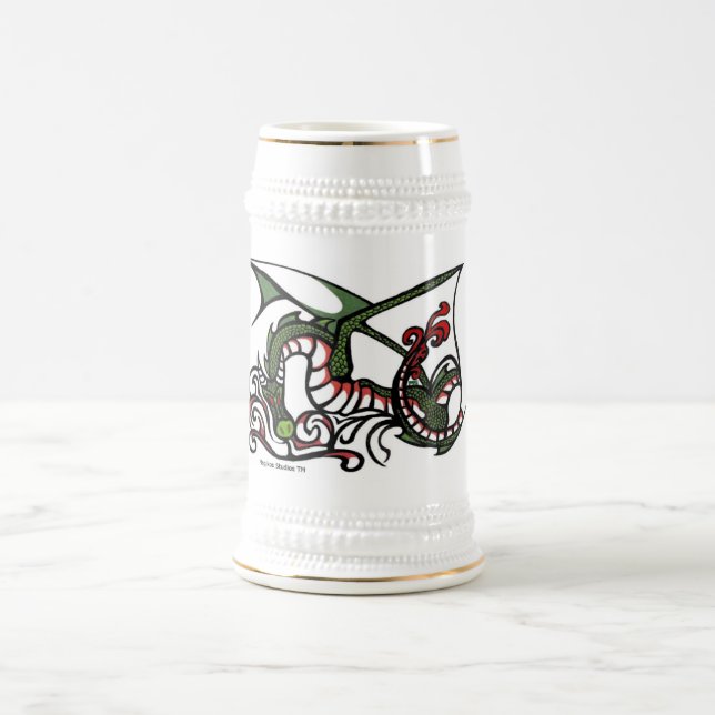 Drache-Rauch Stein Bierglas (Mittel)