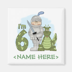 Drache-Ritter-6. Geburtstag Magnet