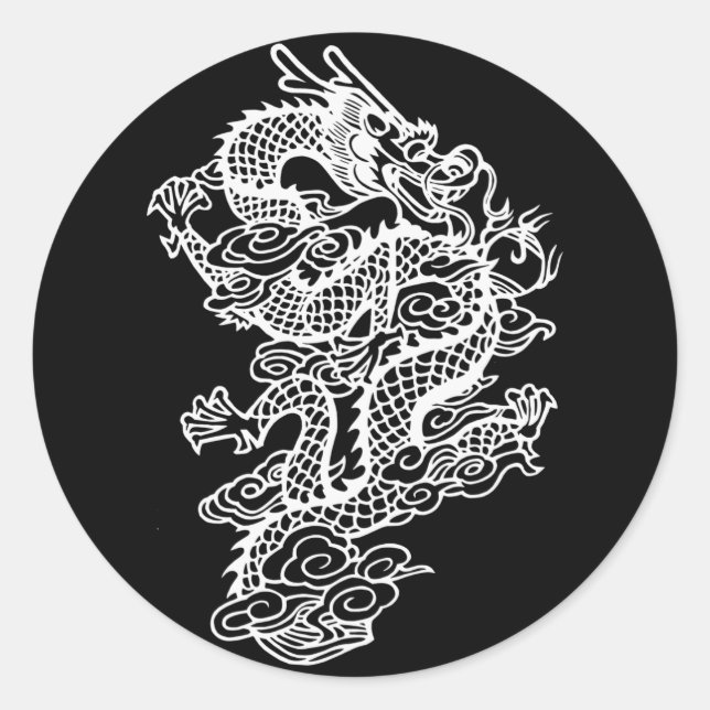 Drache Runder Aufkleber (Vorderseite)