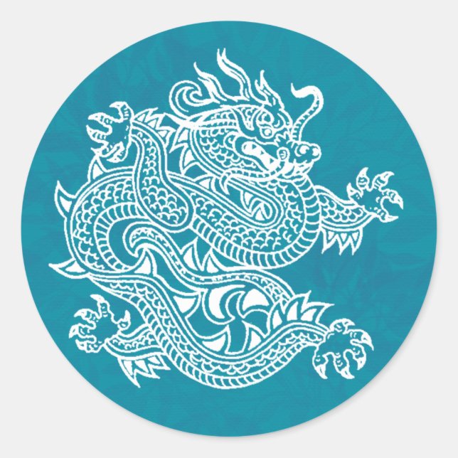 Drache Runder Aufkleber (Vorderseite)