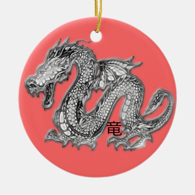Drache - Ryuu Kanji Keramikornament (Vorne)