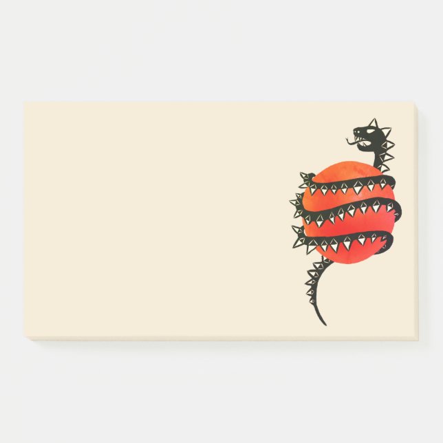 Drache-Schlangen-Monster Post-it Klebezettel (Vorderseite)