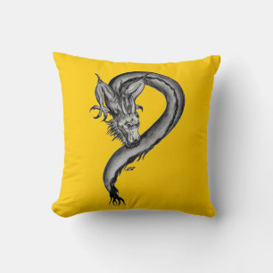 Drache Schwarz-Weiß-Design Kissen
