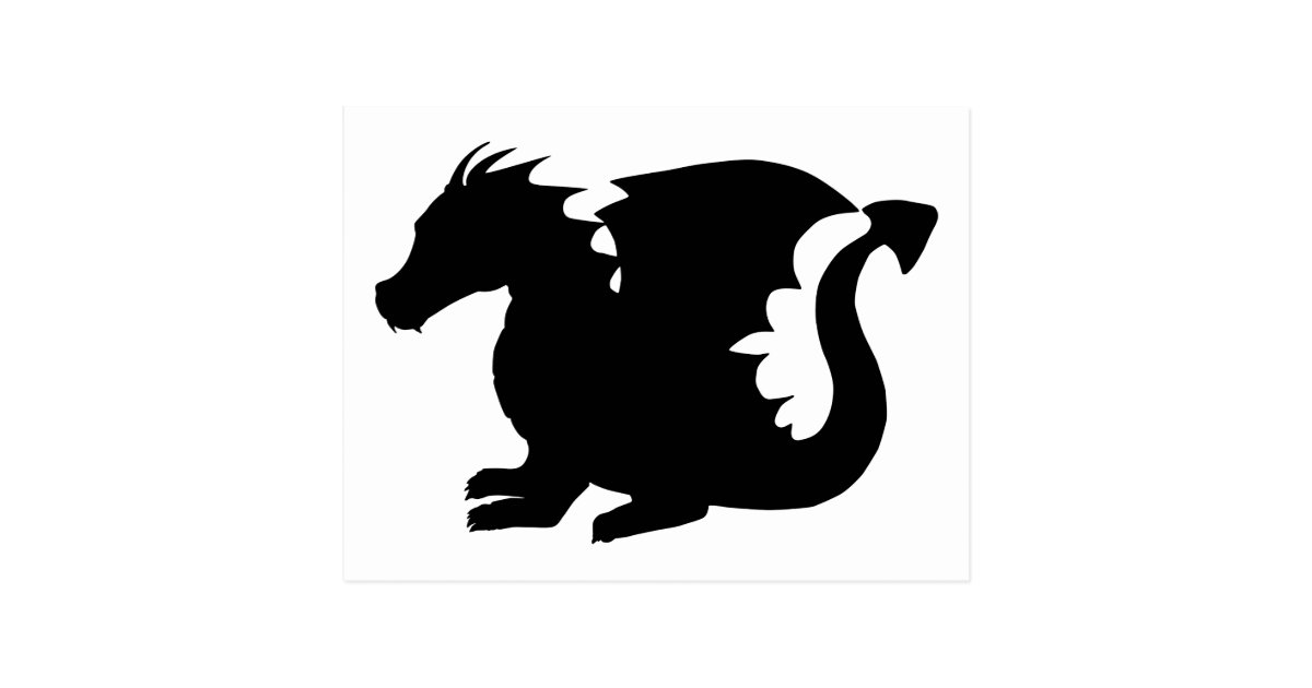 Drache-Silhouette Postkarte | Zazzle.ch