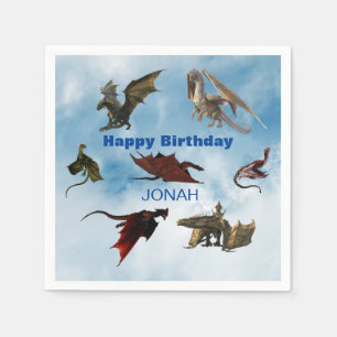 Drache Spezies Spaß Fantasy Personalisierter Gebur Serviette