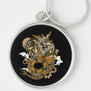 Drache Steampunk Kunst Schlüsselanhänger
