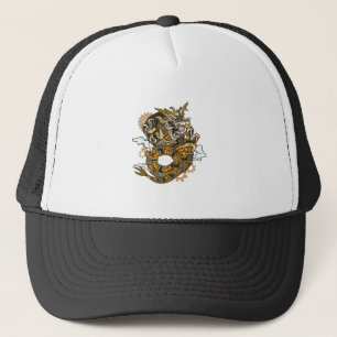 Drache Steampunk Kunst Truckerkappe