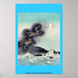 Drache steigt über den Fuji Ukiyoe Poster