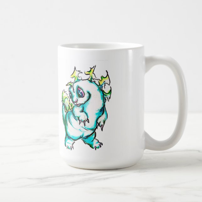 Drache Stein - Knopf Tasse (Rechts)