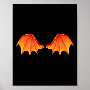 Drache T Flügel Halloween Kostüm Orange Auf Dem Ck Poster