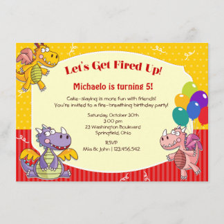 Drache-Thema-Geburtstag Einladung