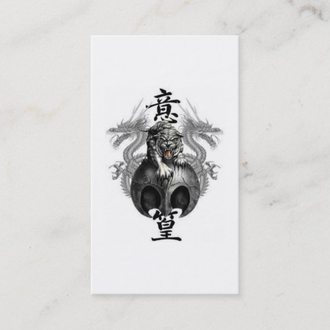 Drache-Tiger-Profil-Visitenkarte Visitenkarte (Vorderseite)