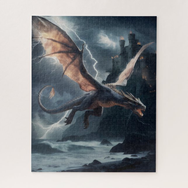 Drache über dem Schloss. (Vertikal)