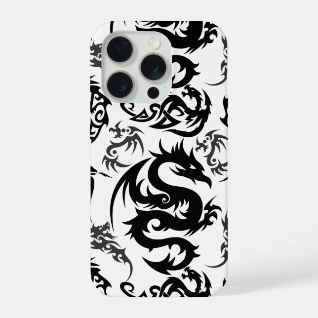 Drache Umrissmuster 05.b.DOLP01 iPhone 15 Pro Hülle (Rückseite)