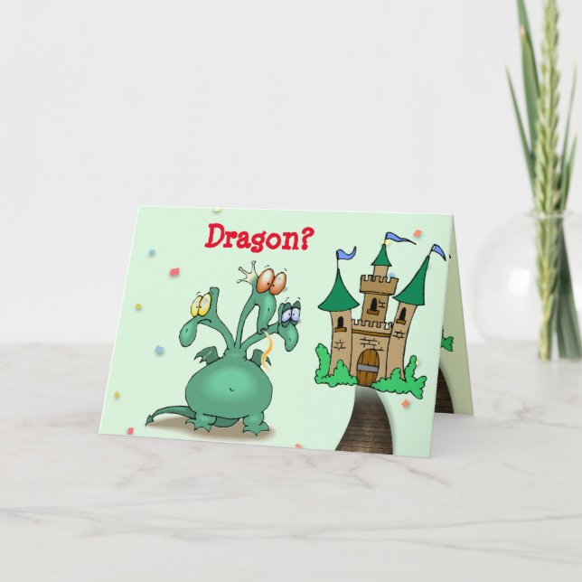 Drache und Burgkarte "Get Well" Karte (Vorderseite)