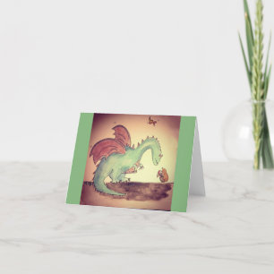 Drache und Maulwurm Dankeskarte