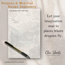 Drache und mittelalterlich inspiriertes Design Briefpapier