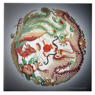Drache und Phoenix-Schablone Fliese