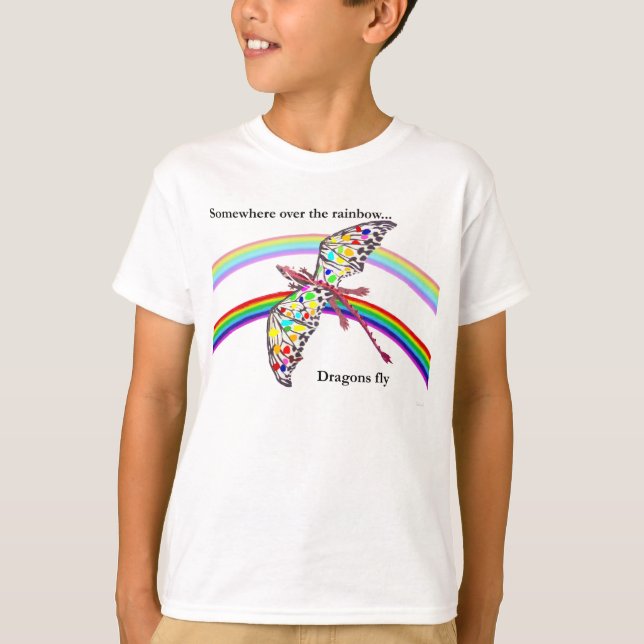 Drache und Regenbogen T-Shirt (Vorderseite)
