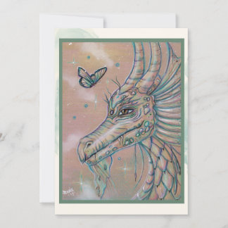 Drache und Schmetterling Fantasy-Kunst von Renee L Feiertagskarte