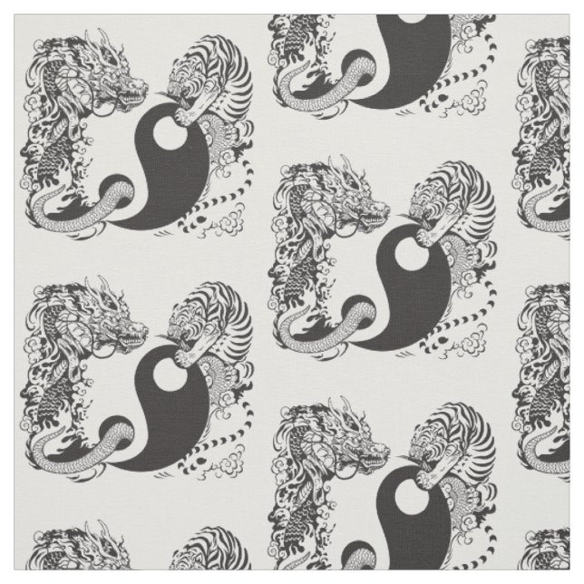 Drache und Tiger yin Yang-Symbol Stoff (Muster)