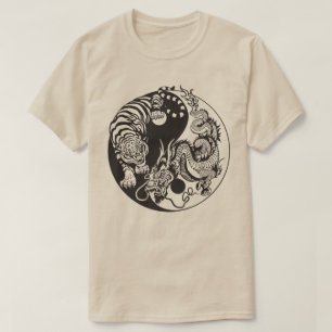 Drache und Tiger yin Yang-Symbol T-Shirt