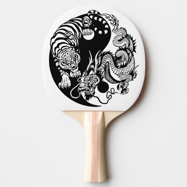 Drache und Tiger yin Yang-Symbol Tischtennis Schläger (Vorderseite)