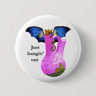 Drache und Vase Button