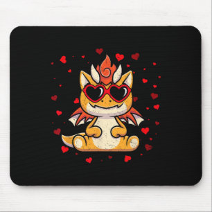 Drache Valentinstag Sungles Herz Süße Liebende  Mousepad