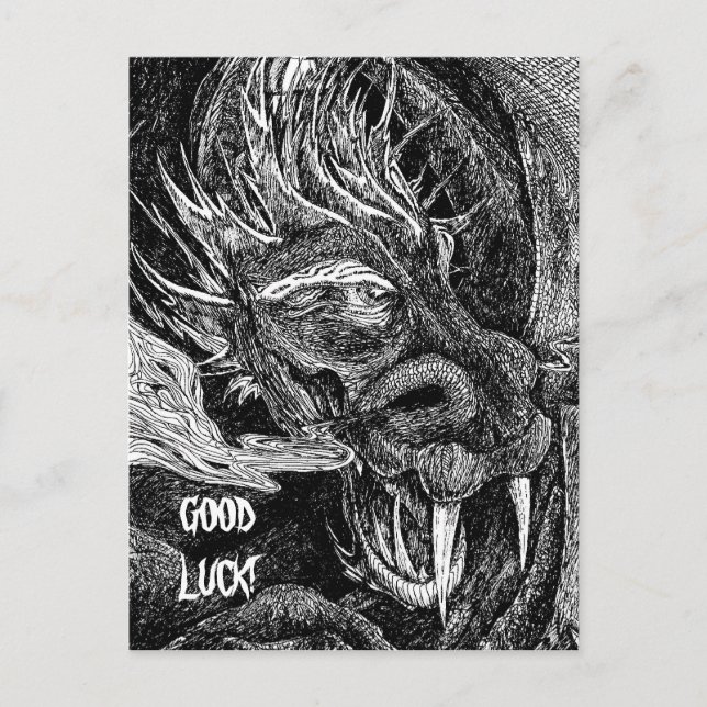 Drache 'Viel Glück' Postkarte (Vorderseite)