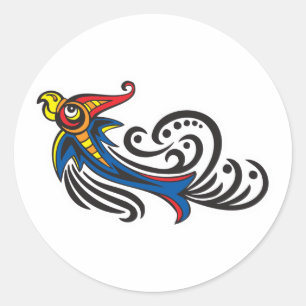 Drache Vogel Stammesdesign Runder Aufkleber