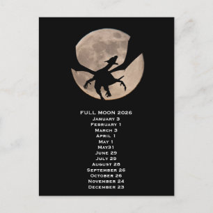 Drache Vollmondphasen 2026 Postkarte