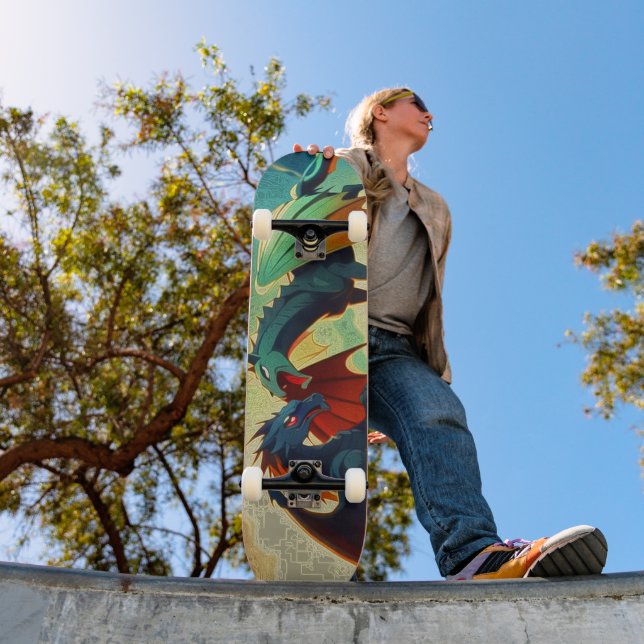 Drache vs Pegasus  Skateboard (Außen 1)