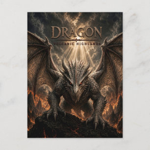 Drache Vulkanische Highlands Dark Cinema Postkarte