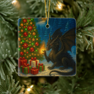 Drache Weihnachtsbaum Feiertag Keramik-Ornament Keramikornament